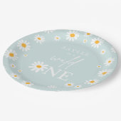 Wilde 1 1e verjaardag Boho Retro Daisy Paper Papieren Bordje (Gekanteld)