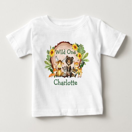 Wilde 1 1e verjaardag Bosdieren Zonnebloemen (Voorkant)