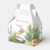 Wilde 1 1e verjaardag Bruin Baby Deer & Friends Bedankdoosjes (Achterkant)