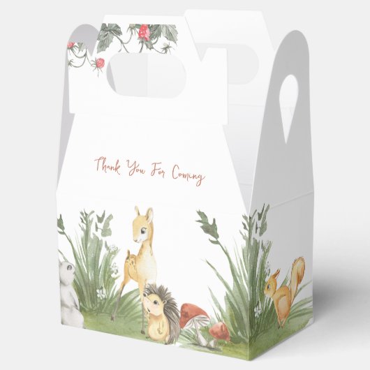 Wilde 1 1e verjaardag Bruin Baby Deer & Friends Bedankdoosjes (Geopend)