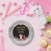Wilde 1 1e verjaardag Cute Fox & Flowers Papieren Bordje (Feest)