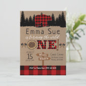 Wilde 1 1e verjaardag Flannel Little Beer Birthday Kaart (Staand voorkant)