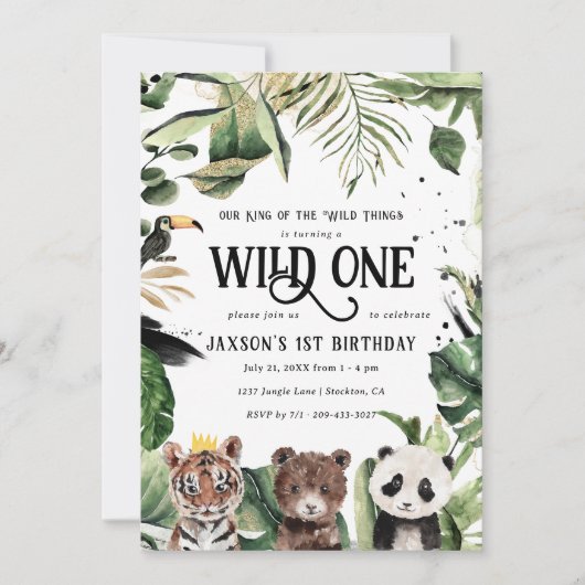 Wilde 1 1e verjaardag | Koning van Dingen Kaart (Voorkant)