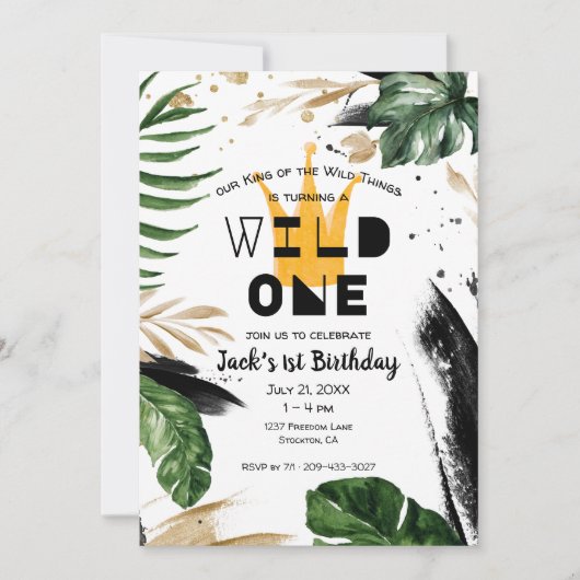 Wilde 1 1e verjaardag | Koning van Dingen Kaart (Voorkant)