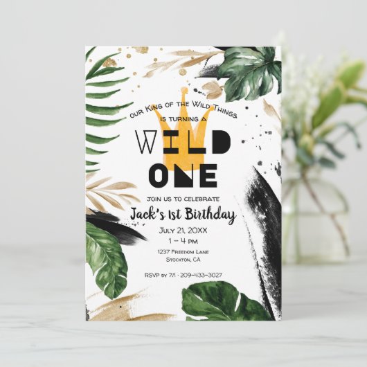 Wilde 1 1e verjaardag | Koning van Dingen Kaart (Staand voorkant)