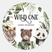 Wilde 1 1e verjaardag | Koning van Dingen Ronde Sticker (Voorkant)