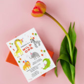 Wilde 1 1e verjaardag Safari Animals Foto Kaart