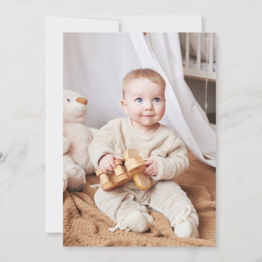 Wilde 1 1e verjaardag Safari Animals Foto Kaart (Achterkant)