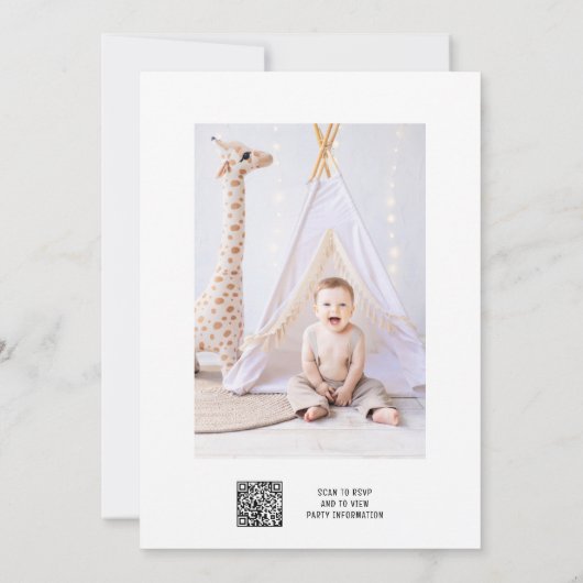 Wilde 1 1e verjaardag Safari-dieren brengen foto i Kaart (Achterkant)