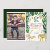 Wilde 1 1e verjaardag Safari Kaart (Voorkant / Achterkant)