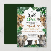 Wilde 1 1e verjaardag Safari Kaart (Voorkant / Achterkant)