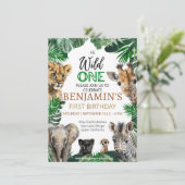 Wilde 1 1e verjaardag Safari Kaart (Staand voorkant)