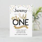 Wilde 1 1e verjaardag Uitnodiging (Staand voorkant)