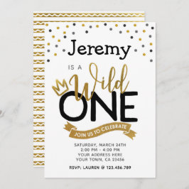 Wilde 1 1e verjaardag Uitnodiging