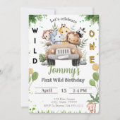 Wilde 1 1e verjaardag Uitnodiging (Voorkant)