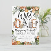 Wilde 1 1e verjaardag Uitnodiging (Staand voorkant)