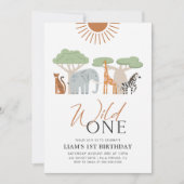 Wilde 1 1e verjaardag Uitnodiging (Voorkant)