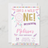 Wilde 1 1e verjaardag Uitnodiging (Voorkant)