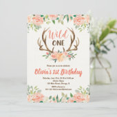 Wilde 1 1e verjaardag uitnodiging herengeweiers (Staand voorkant)