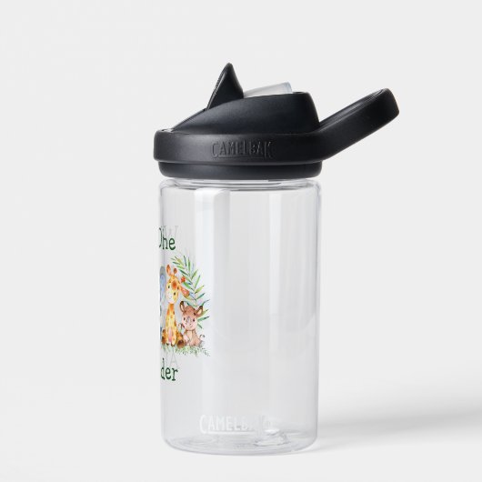 Wilde 1 1e verjaardag Waterverf Safari Dieren Waterfles (Links)