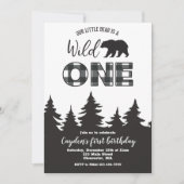 Wilde 1 Beer buffel eerste geboorte-invitatie Kaart (Voorkant)