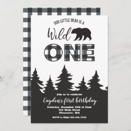 Wilde 1 Beer buffel eerste geboorte-invitatie Kaart