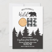 Wilde 1 Beer zwarte buffel, eerste verjaardag Kaart (Voorkant)