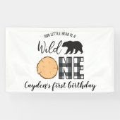 Wilde 1 Beer zwarte buffel, eerste verjaardag Spandoek (Horizontaal)