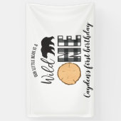 Wilde 1 Beer zwarte buffel, eerste verjaardag Spandoek (Verticaal)