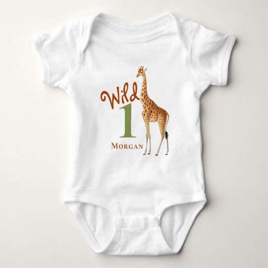 Wilde 1 Giraffe eerste geboorte Genderneutraal Romper (Voorkant)
