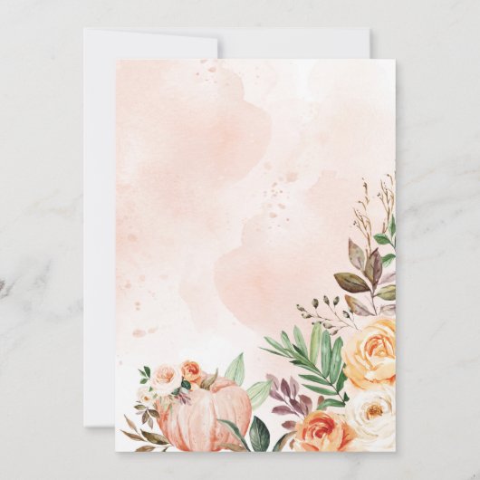 Wilde 1 Herfst Floral Woodland Animals 1e verjaard Kaart (Achterkant)