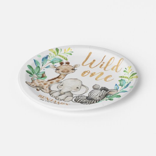 Wilde 1 Oerwoud 1e Birthday Paper Bord (Gekanteld)