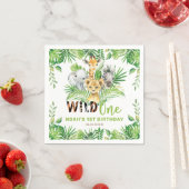 Wilde 1 Oerwoud Dieren Greenery 1e verjaardag Servet (Insitu)