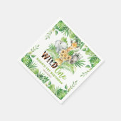 Wilde 1 Oerwoud Dieren Greenery 1e verjaardag Servet (Hoek)