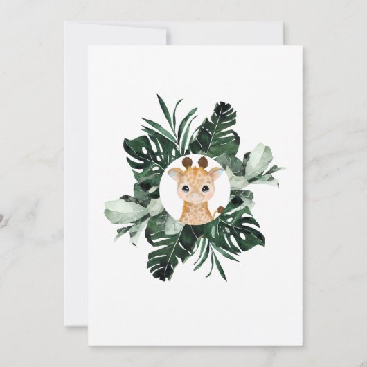 Wilde 1 Oerwoud dieren & Greenery Birthday Card Kaart (Achterkant)