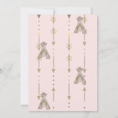 Wilde 1, pijlen, tent, bloemen eerste verjaardag kaart (Achterkant)