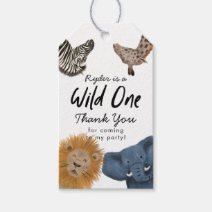 Wilde 1 Safari Dieren Birthday Party Cadeaulabel