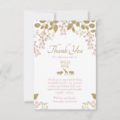 Wilde 1 verjaardag Roze Gold Hartelijk dank Bedankkaart (Voorkant)