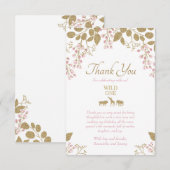 Wilde 1 verjaardag Roze Gold Hartelijk dank Bedankkaart (Voorkant / Achterkant)