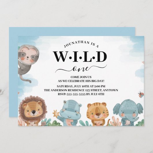 Wilde 1 Waterverf Oerwouden Kaart (Voorkant / Achterkant)