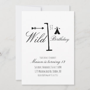 Wilde 1e verjaardagsfeest stam zwart en wit