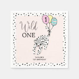wilde | 3D Leopard Balloon Girl's 1st Birthday Servet