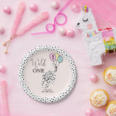 wilde | 3D Luipaardballonmeisje 1e verjaardag Papieren Bordje (Feest)