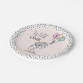 wilde | 3D Luipaardballonmeisje 1e verjaardag Papieren Bordje (Gekanteld)