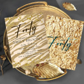 Wilde 40e verjaardag 40e gouduitnodiging kaart