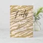 Wilde 40e verjaardag 40e gouduitnodiging kaart (Staand voorkant)