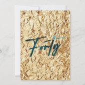 Wilde 40e verjaardag 40e gouduitnodiging kaart (Achterkant)