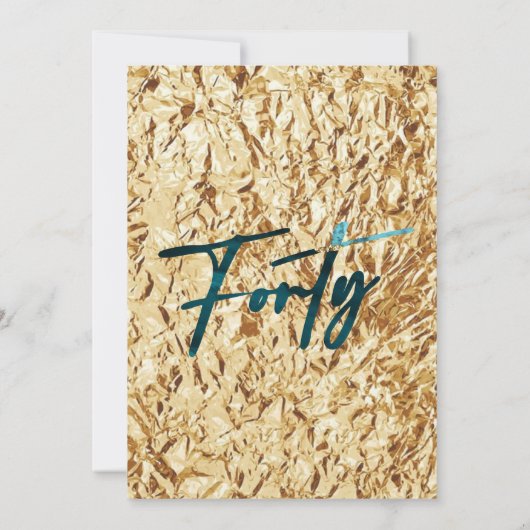 Wilde 40e verjaardag 40e gouduitnodiging kaart (Achterkant)