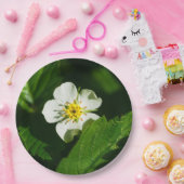 Wilde aardbeerbloem papieren bordje (Feest)