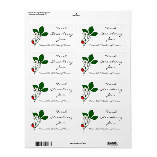 Wilde aardbei Aangepaste conservenlabels Etiket (Full Sheet)